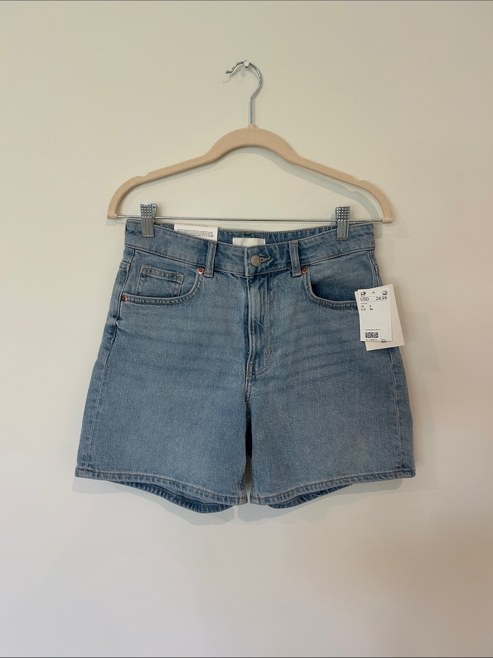 Women’s High-Rise Light Blue Denim Shorts